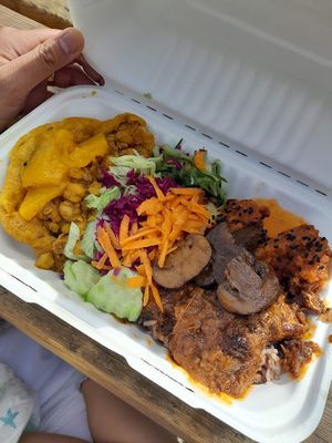 Another combo, but this time at Royal Arsenal Farmers' Market (currently every second and last Saturday) at Joy's Caribbean Fusion in South East London