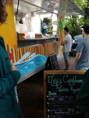 JCF's food truck at CC Events' Severndroog Castle street food evening 10th May 2024 at Joy's Caribbean Fusion in South East London