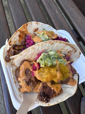 Tofu tacos   at Joy's Caribbean Fusion in South East London