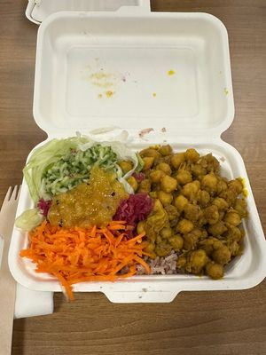Chickpea curry box   at Joy's Caribbean Fusion in South East London