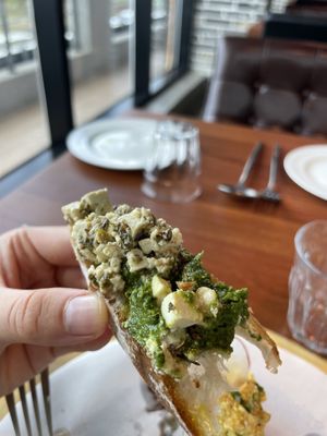 Pesto and feta  at Avec in Jeju