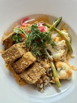 Tofu was so yummy! Wild rice while in Minnesota is a must!   at Zeitgeist Restaurant & Bar in Duluth