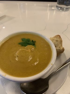 Delicious soup. Note: the biscuit was not vegan and the server took it back  at The Stockpot in Norfolk