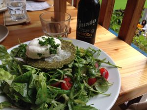 Garden Greens (macadamia mozzarella, pumpkin seed crackers and salad) @ Wild Food Cafe, London at Wild Food Cafe in London