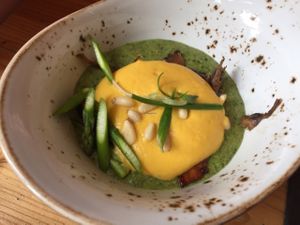 mind blowing! ";Oyster in a shell"; starter  at Wild Food Cafe in London