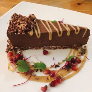 Amazing raw chocolate cake! at Wild Food Cafe in London