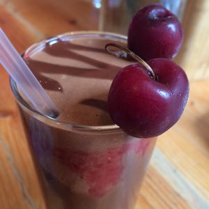 Cherry Choc smoothie  at Wild Food Cafe in London