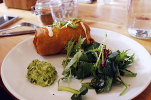 Raw burrito  at Wild Food Cafe in London