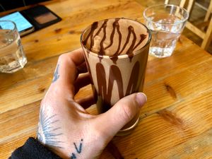 chocolate drink at Wild Food Cafe in London