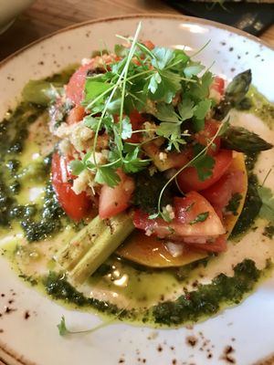 Butternut squash bruschetta  at Wild Food Cafe in London