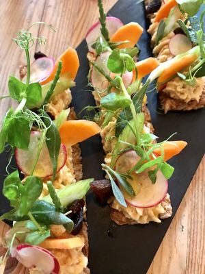 Apricot hummus  at Wild Food Cafe in London