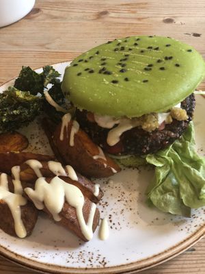 Samurai burger  at Wild Food Cafe in London