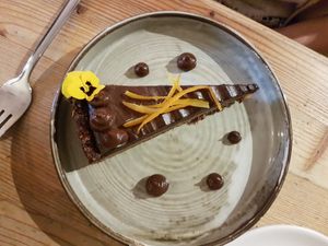 Orange Chocolate Tarte  at Wild Food Cafe in London