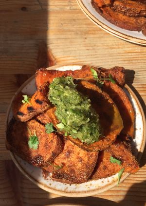 Really yummy sweet potatoes! at Wild Food Cafe in London