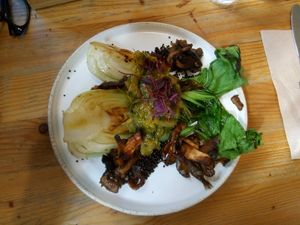 Amazing bok choi at Wild Food Cafe in London