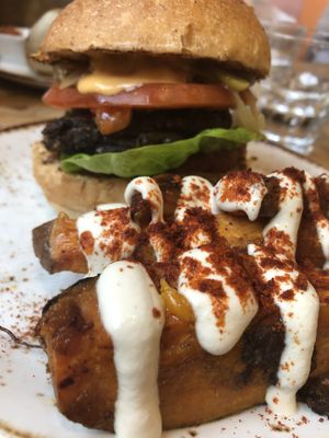 Classic Wild Burguer w/ sweet potatoes 🍠 🍔  at Wild Food Cafe in London