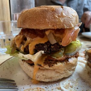 Classic burger at Wild Food Cafe in London