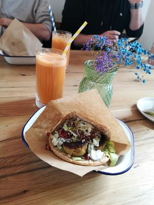 Pita falafel option vegan at Pita Queen in Amsterdam