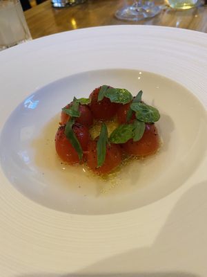 Tomatoes in broth   at Olive Tree Restaurant in Bath