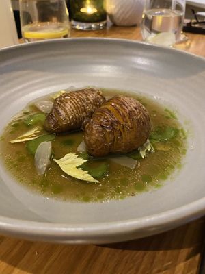 Hasselback potatoes   at Olive Tree Restaurant in Bath