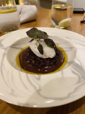 Bitter chocolate dish   at Olive Tree Restaurant in Bath