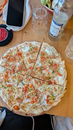 Vegan Flammkuchen at L'alsacien in Dijon