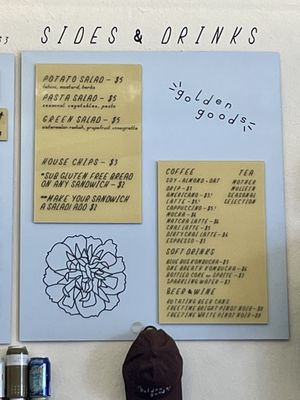 Part of menu   at Golden Goods Sandwich & Bake Shop in Hood River