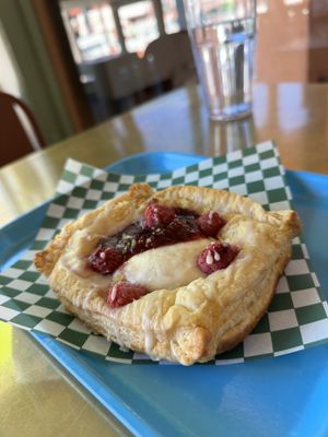 Raspberry danish  at Golden Goods Sandwich & Bake Shop in Hood River