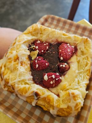 Raspberry danish at Golden Goods Sandwich & Bake Shop in Hood River