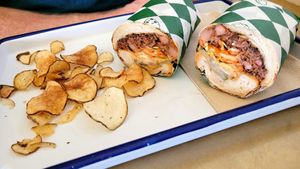 Bbq Korean jackfruit at Golden Goods Sandwich & Bake Shop in Hood River