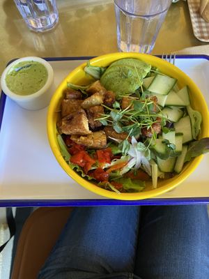 Green veggie, make it a salad, add tempeh. Dressing on the side.   at Golden Goods Sandwich & Bake Shop in Hood River