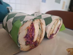 Tofu bahn mi at Golden Goods Sandwich & Bake Shop in Hood River