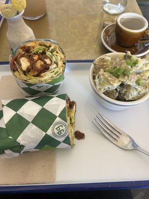 Cauli buffalo wrap  at Golden Goods Sandwich & Bake Shop in Hood River