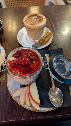 Overnight oats at Photo Book Café in London