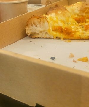 Hand tossed with edges almost as thick as the box! #Veganuary at Squatcho's in Rochester