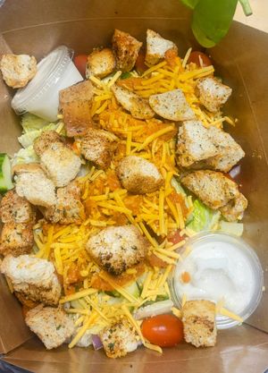 Buffalo salad, it's huge! #Veganuary at Squatcho's in Rochester