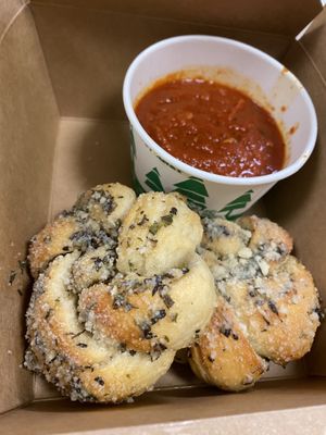 Garlic knots  at Squatcho's in Rochester