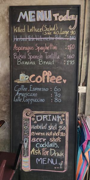 Menu at Habitat Bar & Veg Restaurant in Koh Lanta