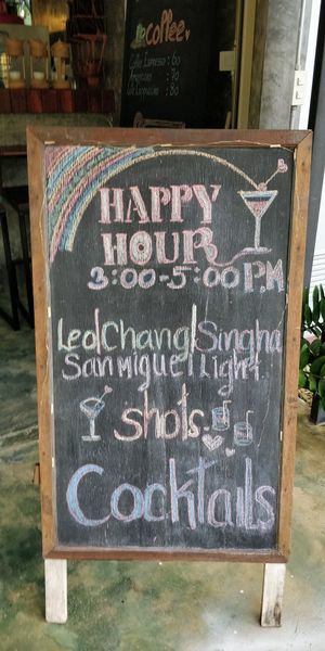 Happy hour at Habitat Bar & Veg Restaurant in Koh Lanta