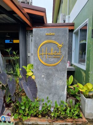 Signage at Habitat Bar & Veg Restaurant in Koh Lanta