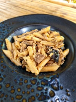 Wild Mushroom Penne. Savory. Vegetarian. at Habitat Bar & Veg Restaurant in Koh Lanta