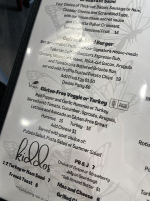 Menu item / hummus option is vegan  at Kami's Samis in Ouray