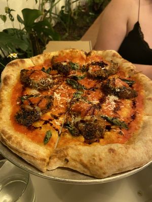 The pizza with breaded eggplant  at Donna Jean - Sherman Oaks in Sherman Oaks
