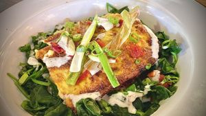 Spinach omelette  at Donna Jean - Sherman Oaks in Sherman Oaks