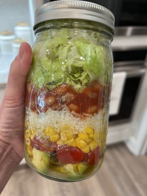 Mexican mason jar salad   at Plant Based Trace in Gainesville