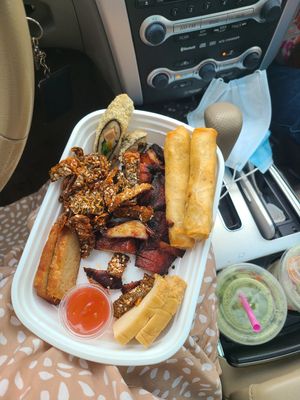 Pure city platter absolutely delicious there was more but we already ate some!! Ops!! at Pure City in Pine Bush