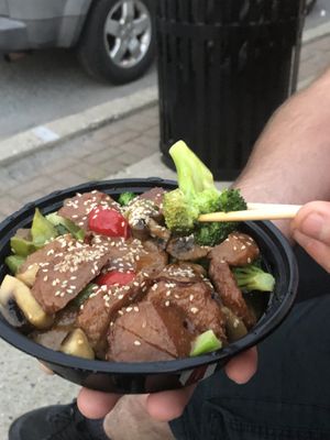 Sesame chicken gf at Pure City in Pine Bush