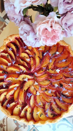 Galette vegana y sin gluten de melocotón  at Lavaysalt in Gran Canaria