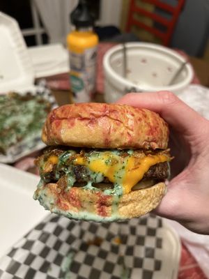 Naughty Cowgirl Burger  at The Dirty V in Apex