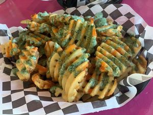 Boofalo Gal Fries must get great sauce combo  at The Dirty V in Apex